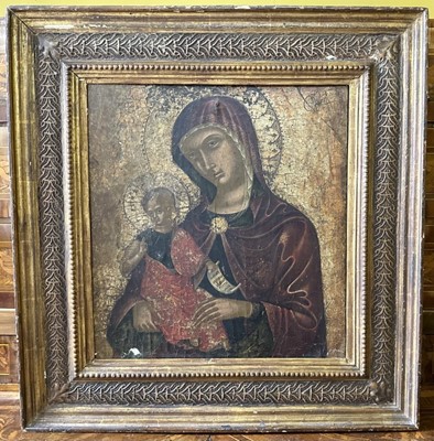 Lot 1603 - 16th century Creto-Venetian icon in good period frame, 48 x 46cm