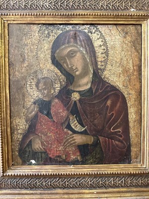 Lot 1603 - 16th century Creto-Venetian icon in good period frame, 48 x 46cm