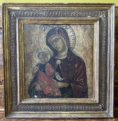 Lot 1603 - 16th century Creto-Venetian icon in good period frame, 48 x 46cm