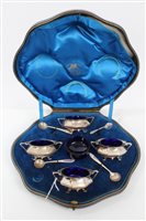 Lot 273 - Set of four Edwardian Art Deco-style Silverer...