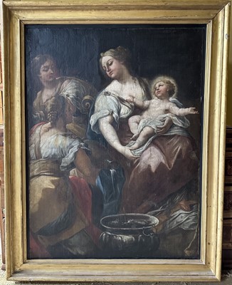 Lot 1608 - Manner of Luca Giordano (1634-1705), 17th century Italian School, Holy family and attendants, reduced from a larger work, 130 x 97.5cm