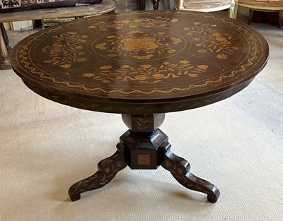 Lot 1612 - Early 19th century Dutch walnut and floral marquetry circular breakfast table