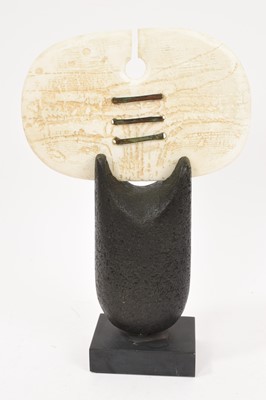 Lot 749 - Peter Hayes (b.1946) pottery, metal and slate sculpture, signed and dated 2000