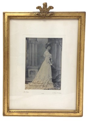 Lot 163 - H.R.H.Princess Victoria Mary Princess of Wales ( later H.M.Queen Mary)signed photograph dated 1906, in presentation frame