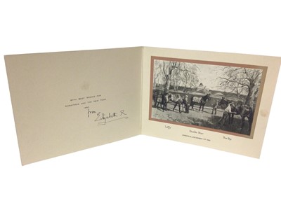 Lot 21 - H.M.Queen Elizabeth The Queen Mother, four 1960s signed Christmas cards with gilt embossed crowns to covers , photographs of The Queen Mother to the interiors , all signed in ink ' from Elizabeth R...