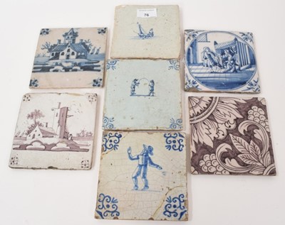 Lot 76 - Group of delftware tiles