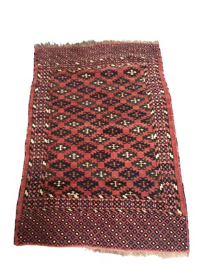 Lot 2143 - Small Bokara woven rug and a woven Moroccan panel.