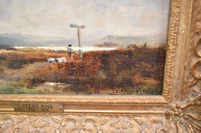 Lot 1057 - Henry John Yeend King (1855-1924) oil on board - Moorland Landscape, signed, 17.5cm x 25.5cm, in gilt frame