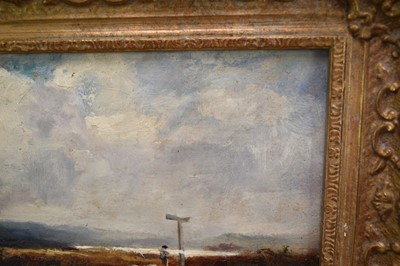 Lot 1057 - Henry John Yeend King (1855-1924) oil on board - Moorland Landscape, signed, 17.5cm x 25.5cm, in gilt frame