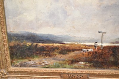 Lot 1057 - Henry John Yeend King (1855-1924) oil on board - Moorland Landscape, signed, 17.5cm x 25.5cm, in gilt frame