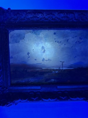 Lot 1057 - Henry John Yeend King (1855-1924) oil on board - Moorland Landscape, signed, 17.5cm x 25.5cm, in gilt frame