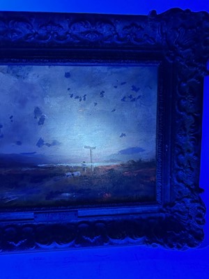Lot 1057 - Henry John Yeend King (1855-1924) oil on board - Moorland Landscape, signed, 17.5cm x 25.5cm, in gilt frame