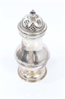 Lot 279 - George II Silverer caster of baluster form,...