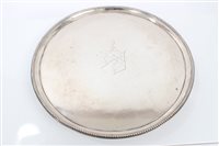 Lot 280 - George III Silverer salver of circular form,...