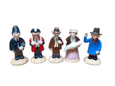 Lot 1281 - Set of ten Beswick limited edition Trumpton Camberwick Green figures - TR1 Captain Flack, TR2 The Mayor, TR3 P.C McGarry, TR4 Windy Miller, TR5 Dr. Mop, TR6 Mrs Honeyman, TR7 Mrs Dingle, TR8 Jonath...