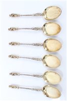 Lot 281 - Set of six Victorian Silverer ice cream spoons...