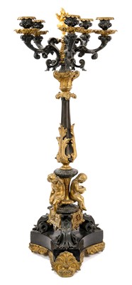 Lot 814 - Good large 19th century French bronze and ormolu candlelabra