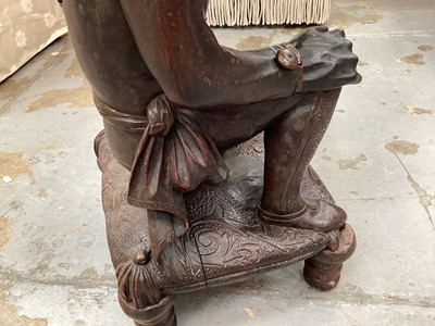 Lot 1231 - 19th century Venetian ebonised and carved kneeling Blackamore figure torchère with later top