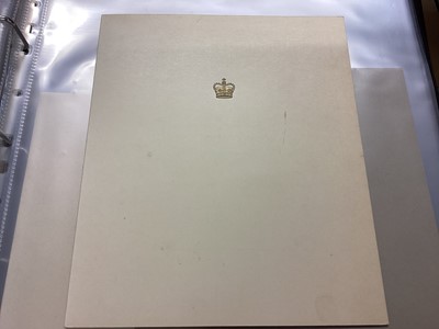Lot 31 - H.M.Queen Elizabeth II and H.R.H.The Duke of Edinburgh, scarce signed 1957 Christmas card with gilt embossed crown to cover, colour photograph of the Royal couple with Prince Charles and Princess A...