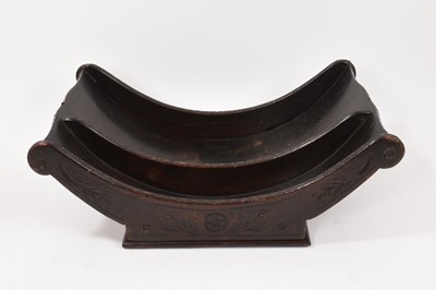 Lot 761 - 19th century mahogany cheese coaster with carved decoration