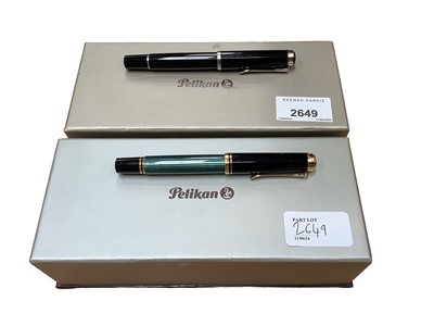 Lot 2649 - Pelikan Souveran fountain pen in case with 14k nib, and another Pelikan fountain pen in case (2)