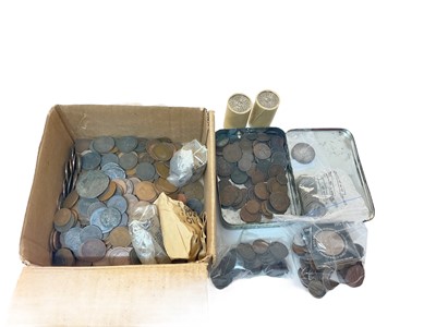 Lot 487 - World - Mixed coinage to include G.B. silver Crown Victoria JH 1887 GEF, pre 1947 silver (N.B. Estimated face value £1.50) world 18th-19th century copper issues & others