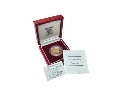 Lot 490 - G.B - Gold proof Sovereign Elizabeth II 1984 (N.B. Boxed with Certificate of Authenticity) (1 coin)