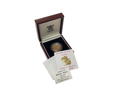 Lot 493 - G.B - Gold proof Sovereign Elizabeth II 1991 (N.B. Boxed with Certificate of Authenticity) (1 coin)