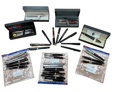 Lot 2650 - Large collection of mostly fountain pens, many boxed, including Sheaffer, Waterman, Parker, etc