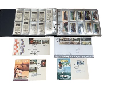 Lot 1473 - Stamps GB and World selection including First Day Covers, special handstamps, loose in packets ablum of cigarette and trade cards.