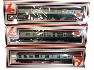 Lot 1795 - Railway Lima selection of carriages & coaches, including four 3-car DMU sets, all boxed (24)