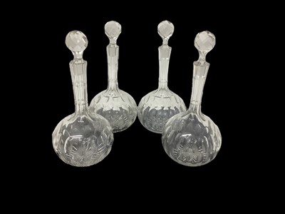 Lot 1297 - Set of four Victorian glass decanters and stoppers together with boxed Edinburgh crystal and boxed Caithness crystal glassware