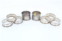 Lot 301 - Pair Victorian Silverer napkin rings with...