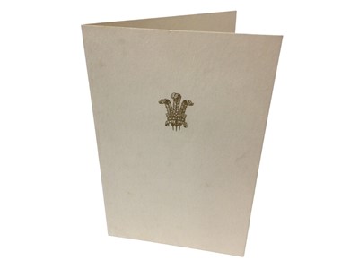 Lot 47 - H.R.H.Prince Charles The Prince of Wales (now H.M.King Charles III), scarce signed and inscribed 1970 Christmas card with gilt embossed Prince of Wales feather crest to cover, photograph of the Pr...