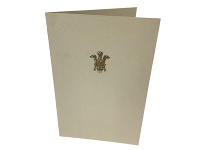 Lot 48 - H.R.H.Prince Charles The Prince of Wales (now H.M.King Charles III), scarce signed and inscribed 1971 Christmas card with gilt embossed Prince of Wales feather crest to cover, photograph of the Pr...