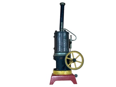 Lot 1764 - German stationary steam engine and cutting machines, drill plus live steam 0-4-0 locomotive
