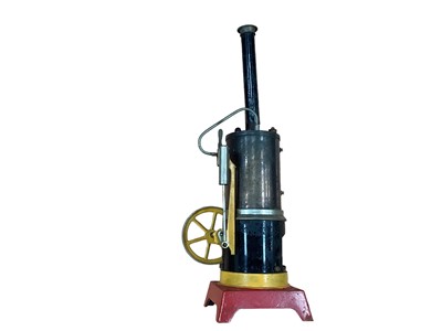 Lot 1764 - German stationary steam engine and cutting machines, drill plus live steam 0-4-0 locomotive
