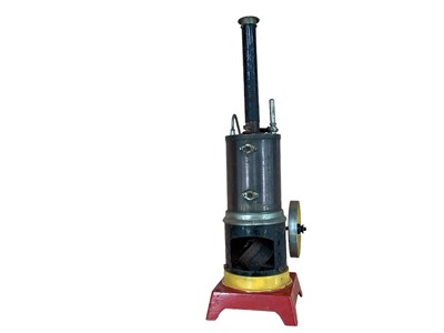 Lot 1764 - German stationary steam engine and cutting machines, drill plus live steam 0-4-0 locomotive