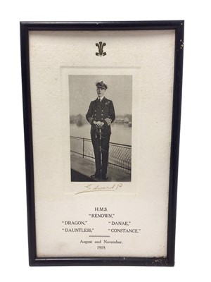 Lot 194 - H.R.H. Edward Prince of Wales signed presentation portrait photograph 1919