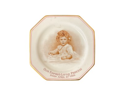 Lot 172 - Rare 1920s Princess Elizabeth 'Our Empire’s Little Princess' China plate