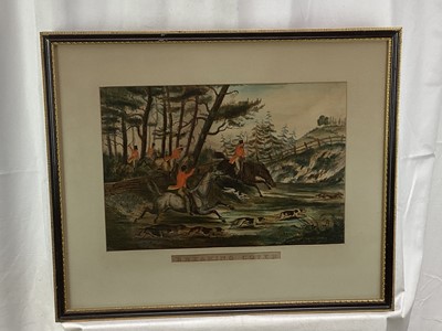 Lot 155 - Pair of 19th century hand coloured hunting prints.