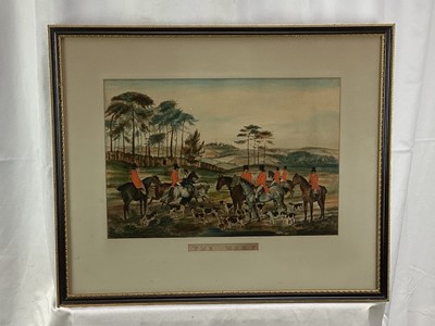 Lot 155 - Pair of 19th century hand coloured hunting prints.