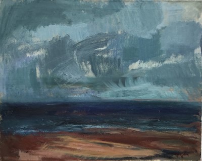 Lot 13 - Continental School, second half 20th century, oil on canvas - Beach View, indistinctly signed, unframed