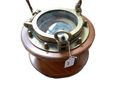 Lot 2689 - German Ludolph brass-cased ship's compass on wooden stand