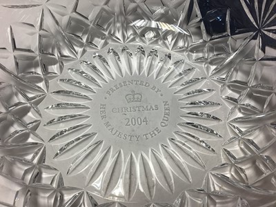 Lot 57 - H.M.Queen Elizabeth II, Royal Household Christmas present 2004 of cut Royal Scot Crystal bowl with engraved inscription ' Presented by Her Majesty The Queen Christmas 2004' in original box with Roy...