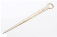 Lot 310 - Victorian Silverer meat skewer with plain loop...