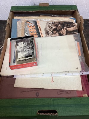 Lot 854 - Collection of First and Second World War ephemera to include photographs, official booklets and letters, (1 box).