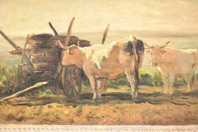 Lot 875 - Charles François Daubigny (1817-1878) oil on panel - Oxen at Rest