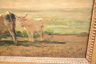 Lot 875 - Charles François Daubigny (1817-1878) oil on panel - Oxen at Rest