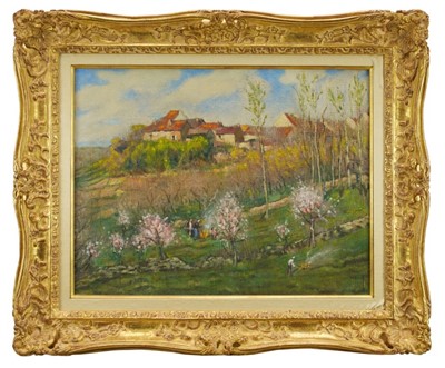 Lot 876 - Jules René Hervé (1887-1981) oil on canvas - Landscape at Saints-Geosmes, signed, further signed and titled verso, 50cm x 65cm, in gilt frame